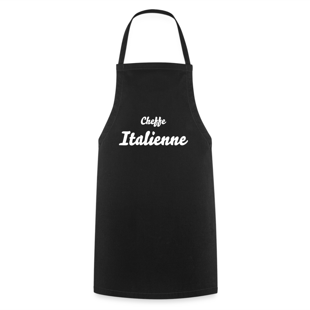 Tablier de cuisine Italie noir - Cheffe italienne en cuisine