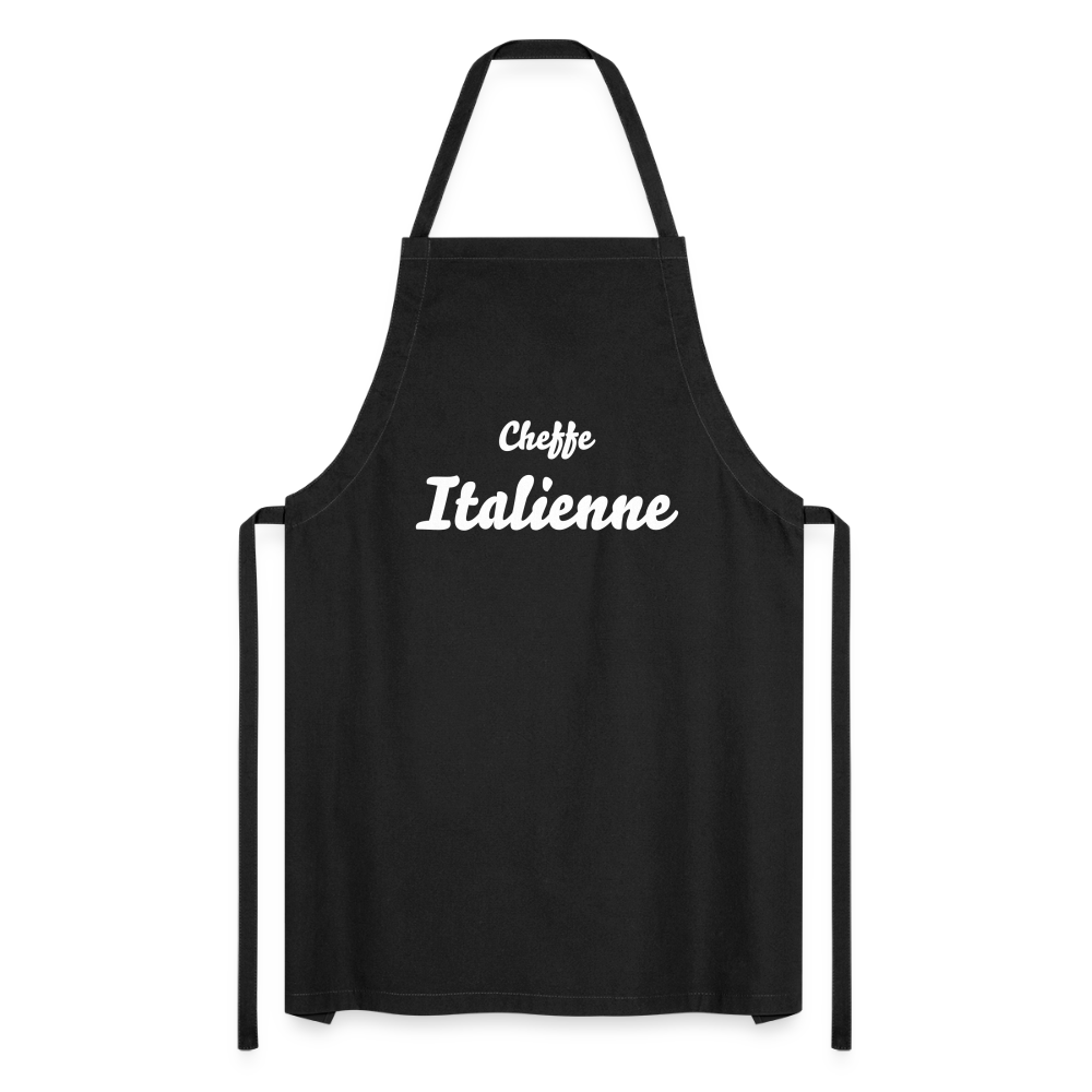 Tablier de cuisine Italie noir - Cheffe italienne en cuisine