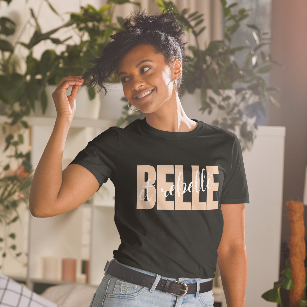 T-shirt Belle et Rebelle noir - Fierté et humour français