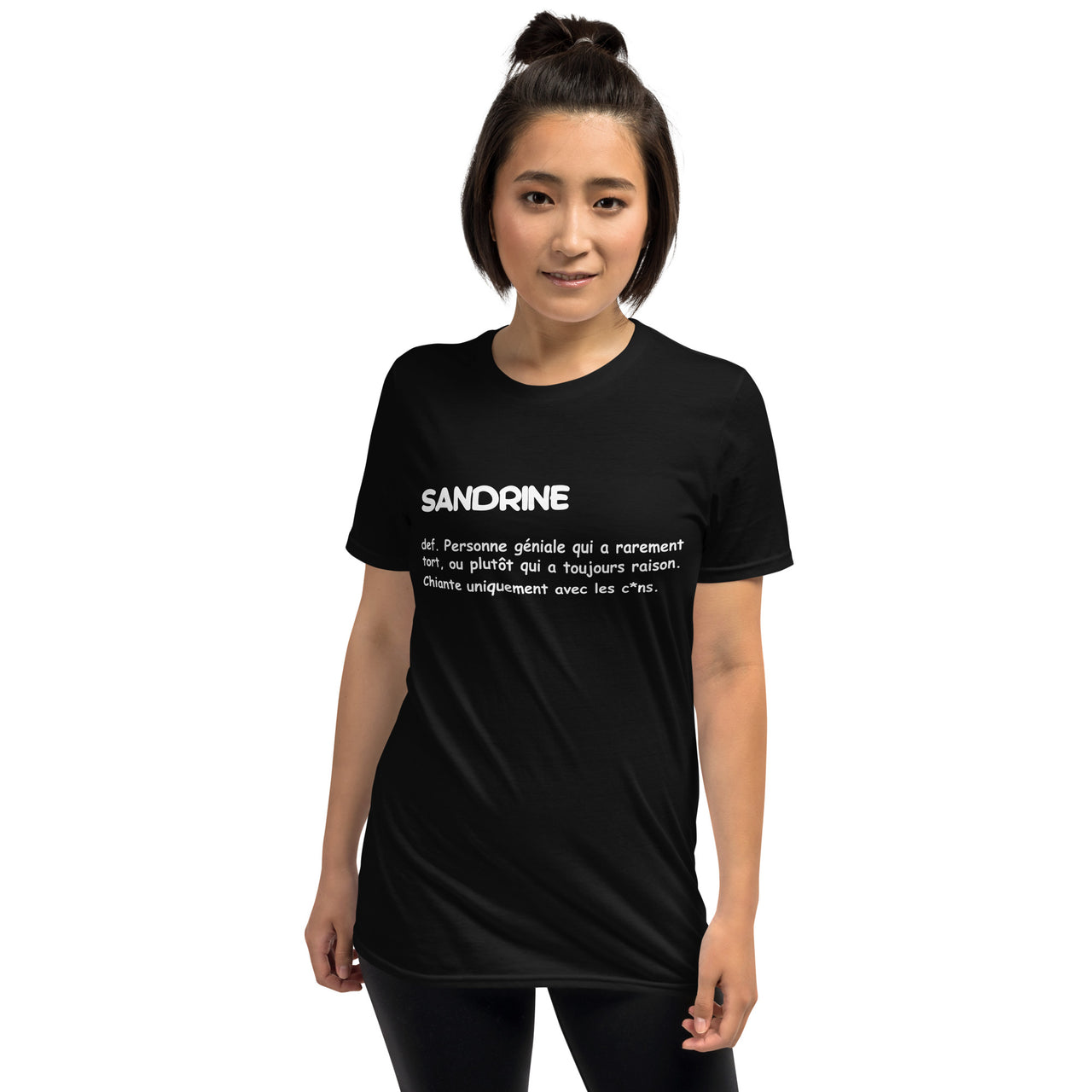 T-shirt définition humoristique Sandrine noir - texte humoristique