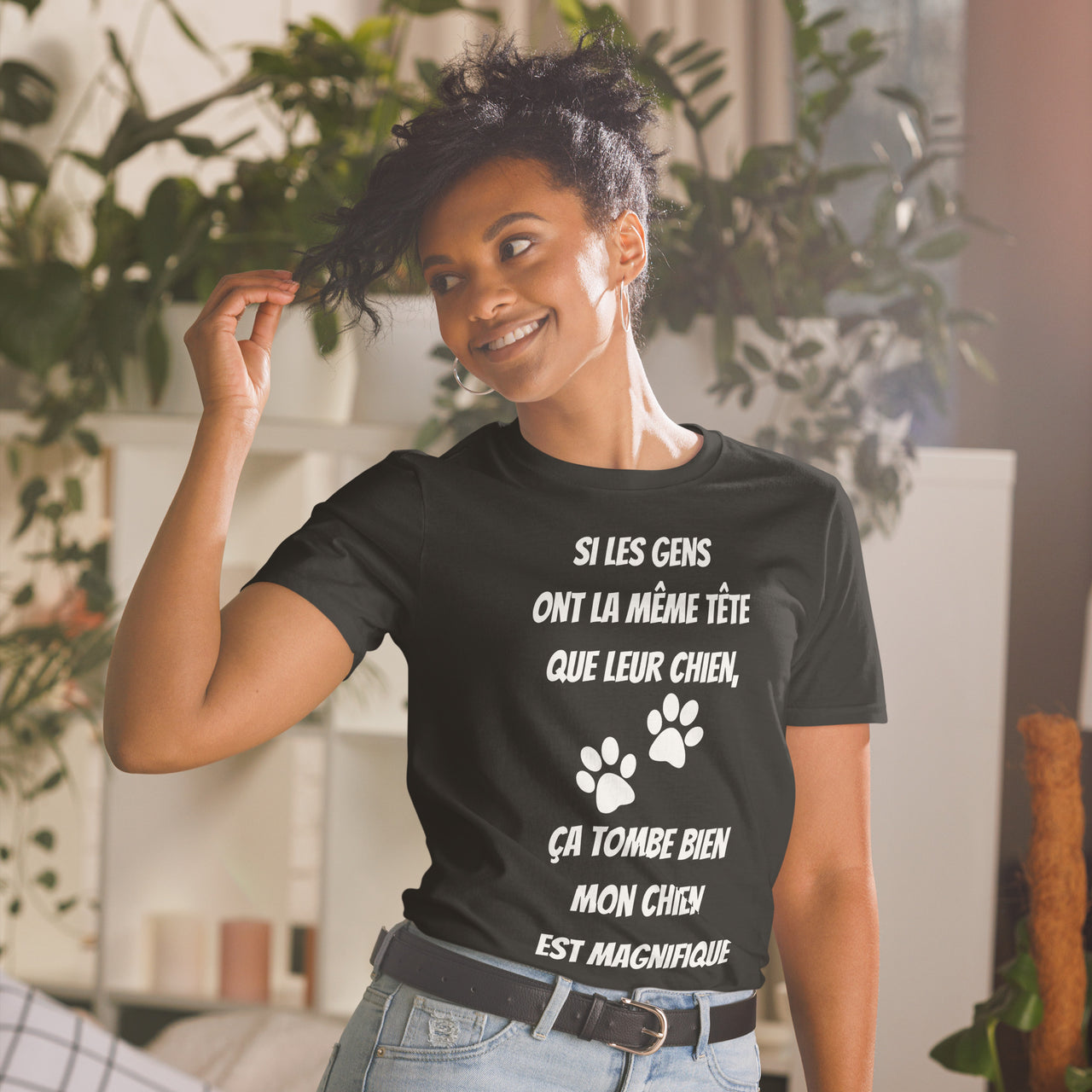 T-shirt humour noir dos - Si les gens ont la même tête