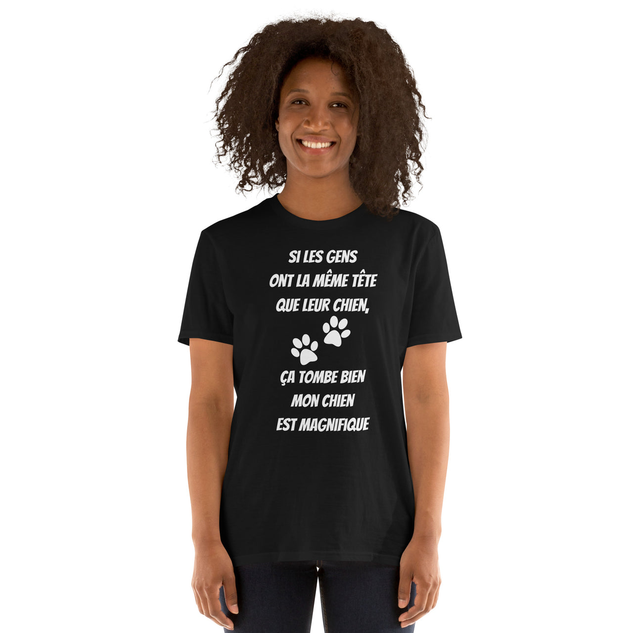 T-shirt humour bleu marine dos - Si les gens ont la même tête