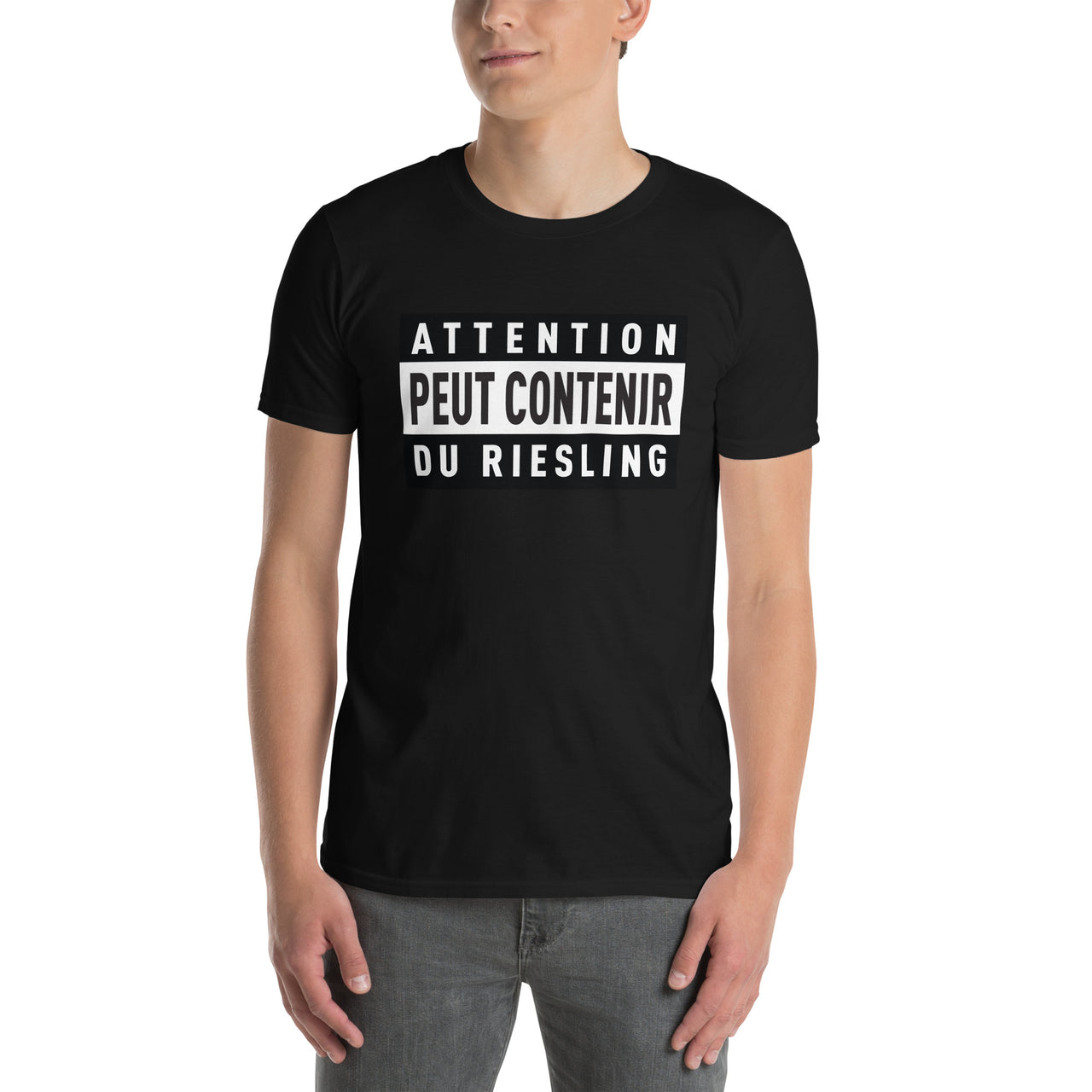 T-shirt Alsace gris sport - Attention peut contenir du riesling