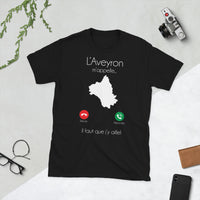 Thumbnail for T-shirt Aveyron noir - L'aveyron m'appelle il faut que j'y aille