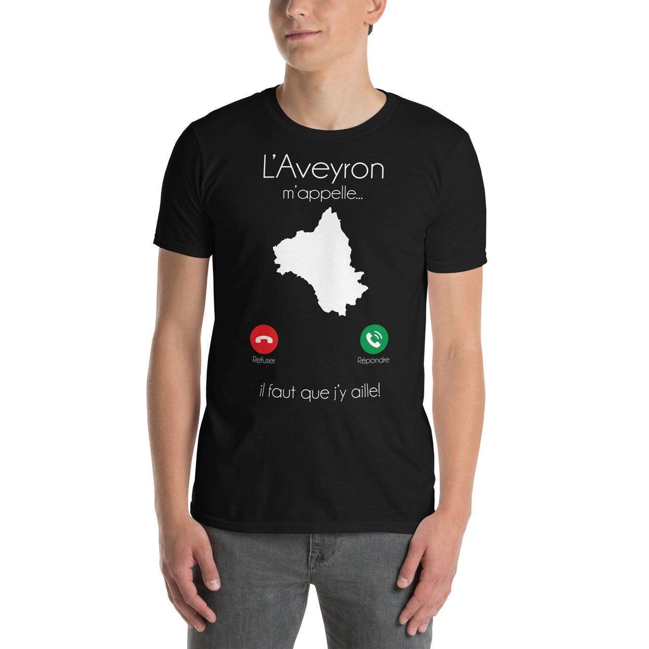 T-shirt Aveyron noir dos - L'aveyron m'appelle il faut que j'y aille