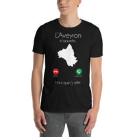 Thumbnail for T-shirt Aveyron noir dos - L'aveyron m'appelle il faut que j'y aille