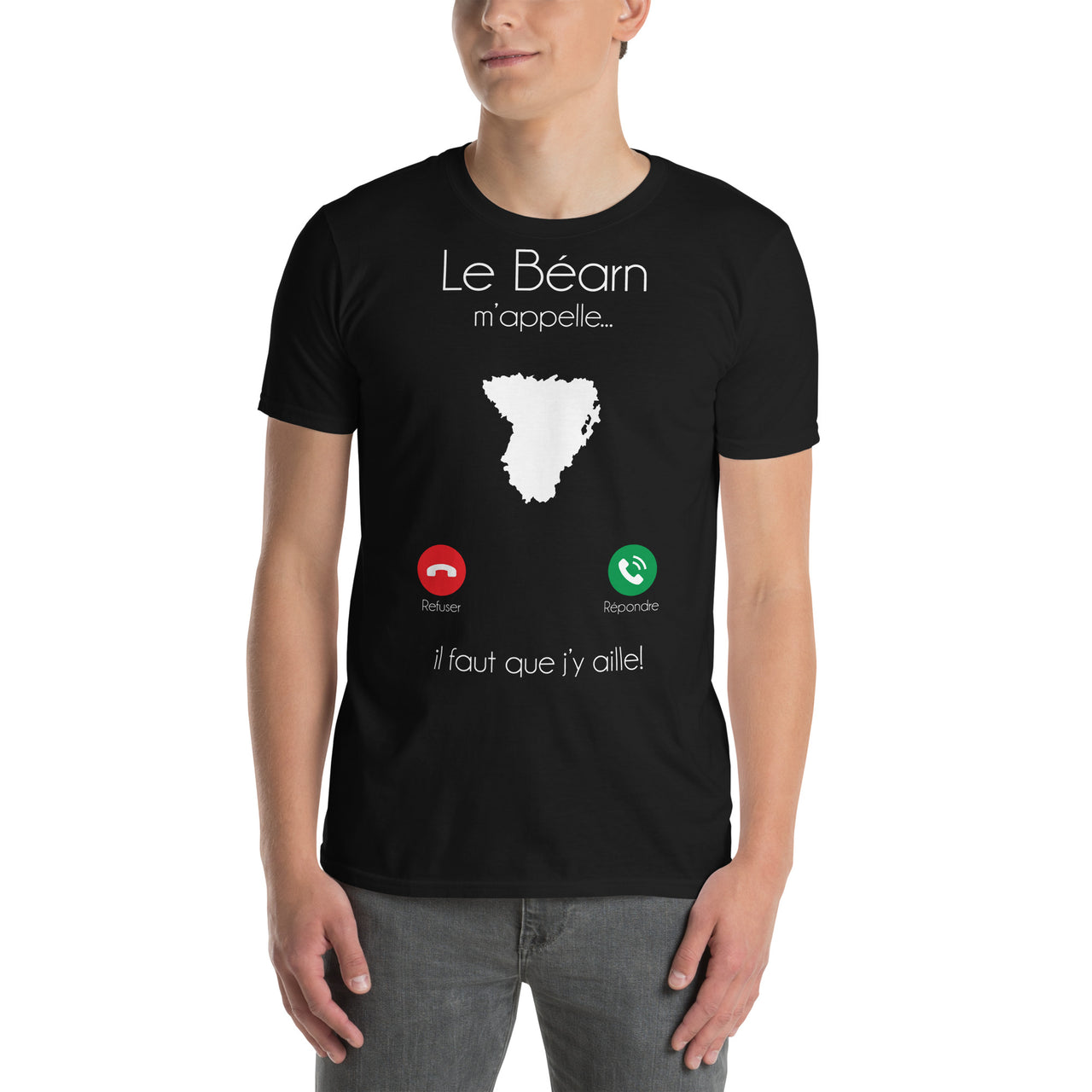 T-shirt Béarn noir dos - Le Béarn m'appelle il faut que j'y aille