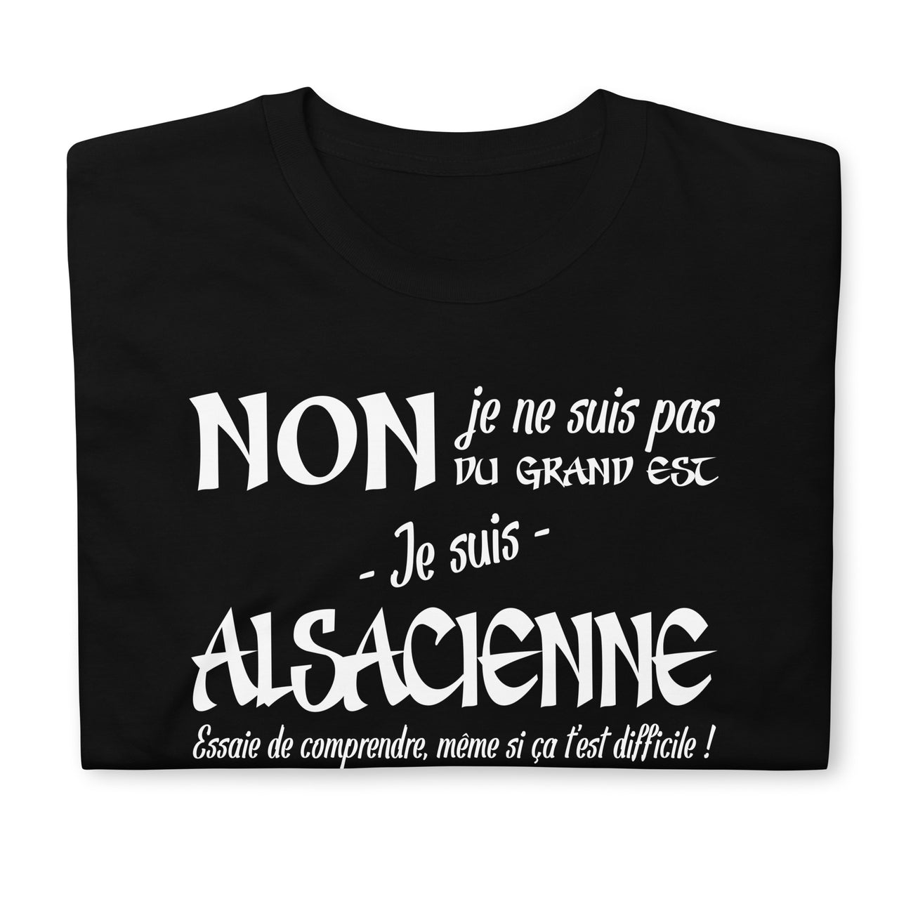 T-shirt Alsace bleu marine dos - Je suis Alsacienne avec humour