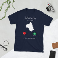 Thumbnail for T-shirt Aveyron bleu marine dos - L'aveyron m'appelle il faut que j'y aille
