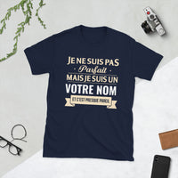 Thumbnail for T-shirt personnalisé gris foncé chiné - Votre nom de famille en fierté