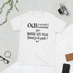 T-shirt cadeau humour petite italienne - baisse les yeux