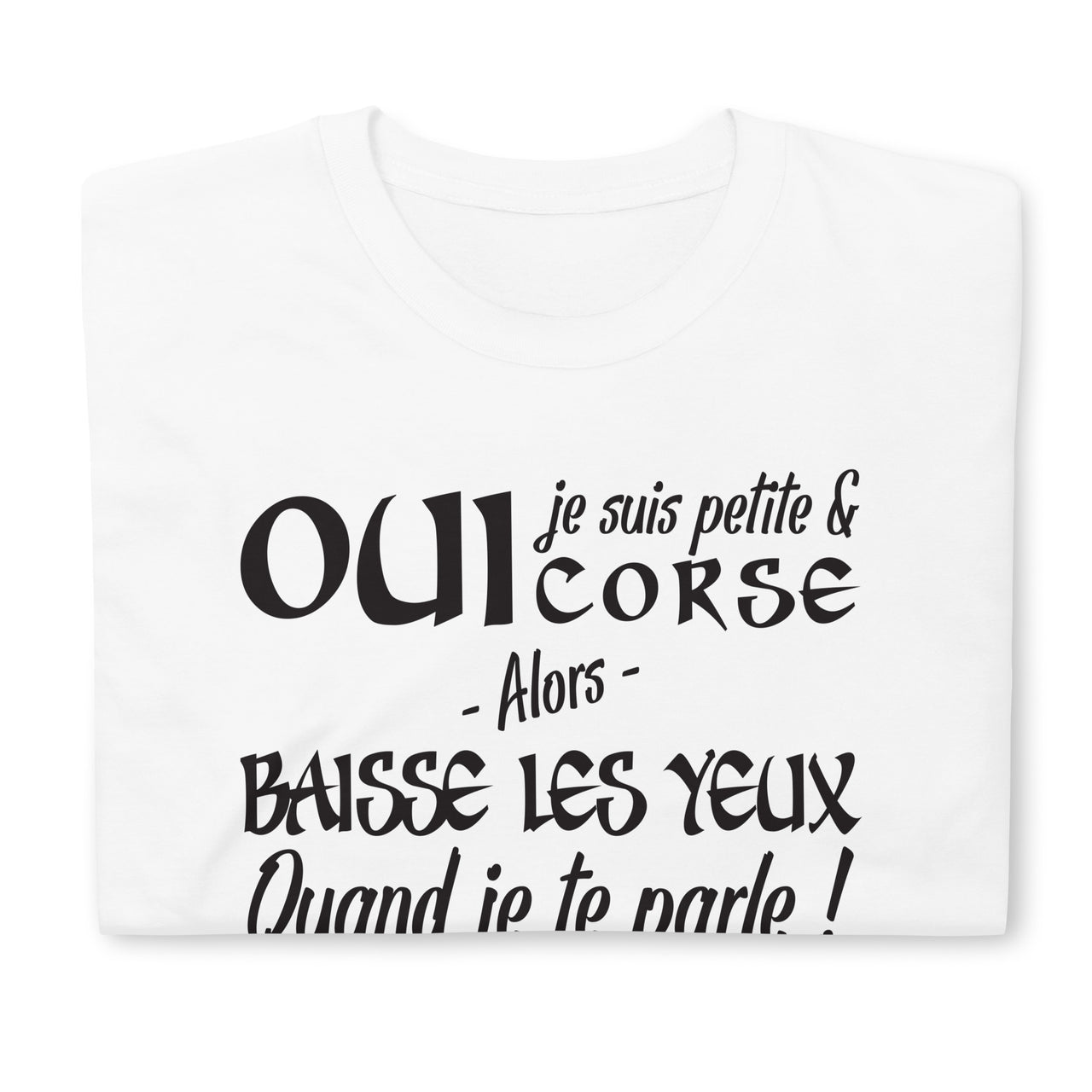 T-shirt Corse femme - Baisse les yeux dos
