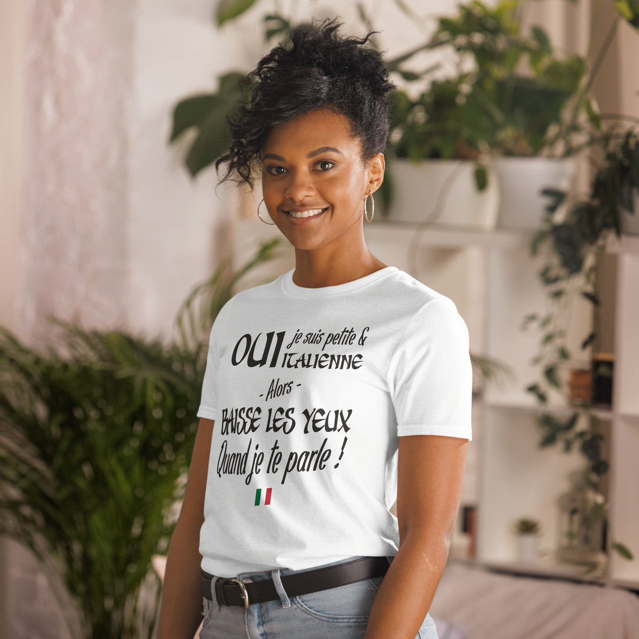 T-shirt Italie rose - baisse les yeux