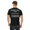 T-shirt noir Pyrénéen-Atlantique avec texte Frôler la perfection, vu de dos