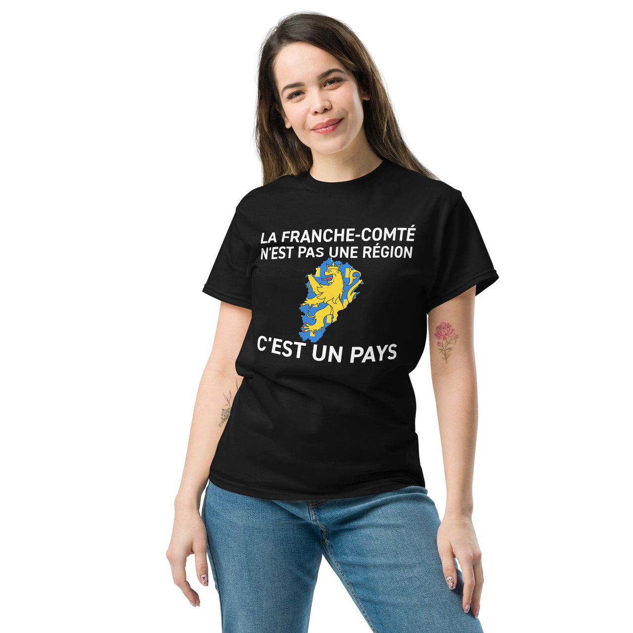 T-shirt Franche-Comté noir dos - La Franche-Comté n'est pas une région, c'est un pays