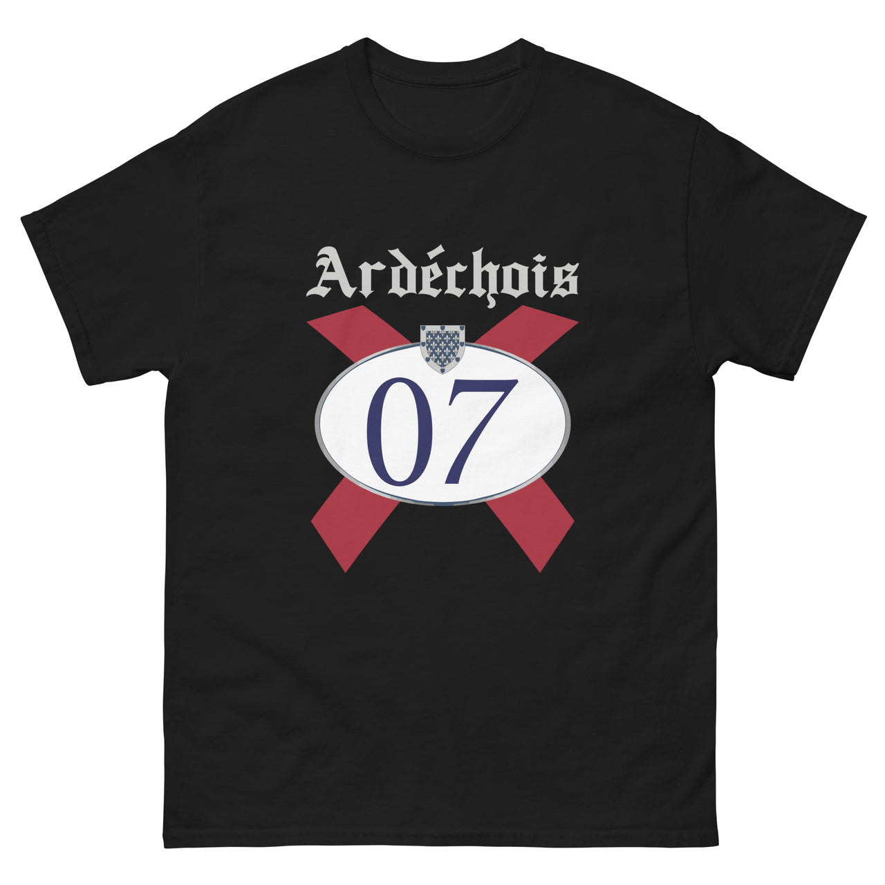 T-shirt Ardèche noir - Pastiche humoristique sur la bière 07
