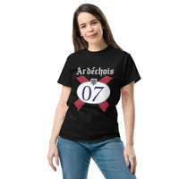 Thumbnail for T-shirt Ardèche bleu marine dos - Pastiche humoristique sur la bière 07
