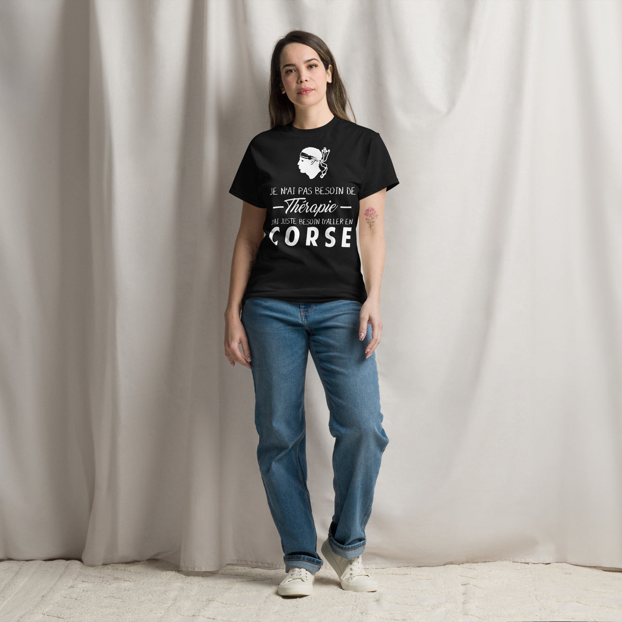 T-shirt Corse bleu marine dos - J’ai juste besoin d’aller en Corse