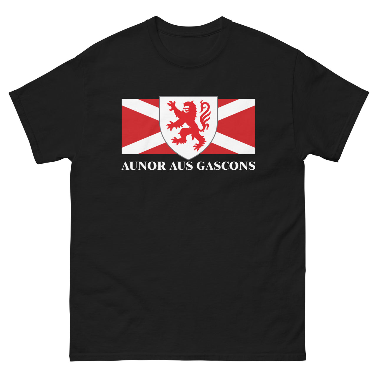 T-shirt Gers gris - Drapeau gascon et blason d'Armagnac