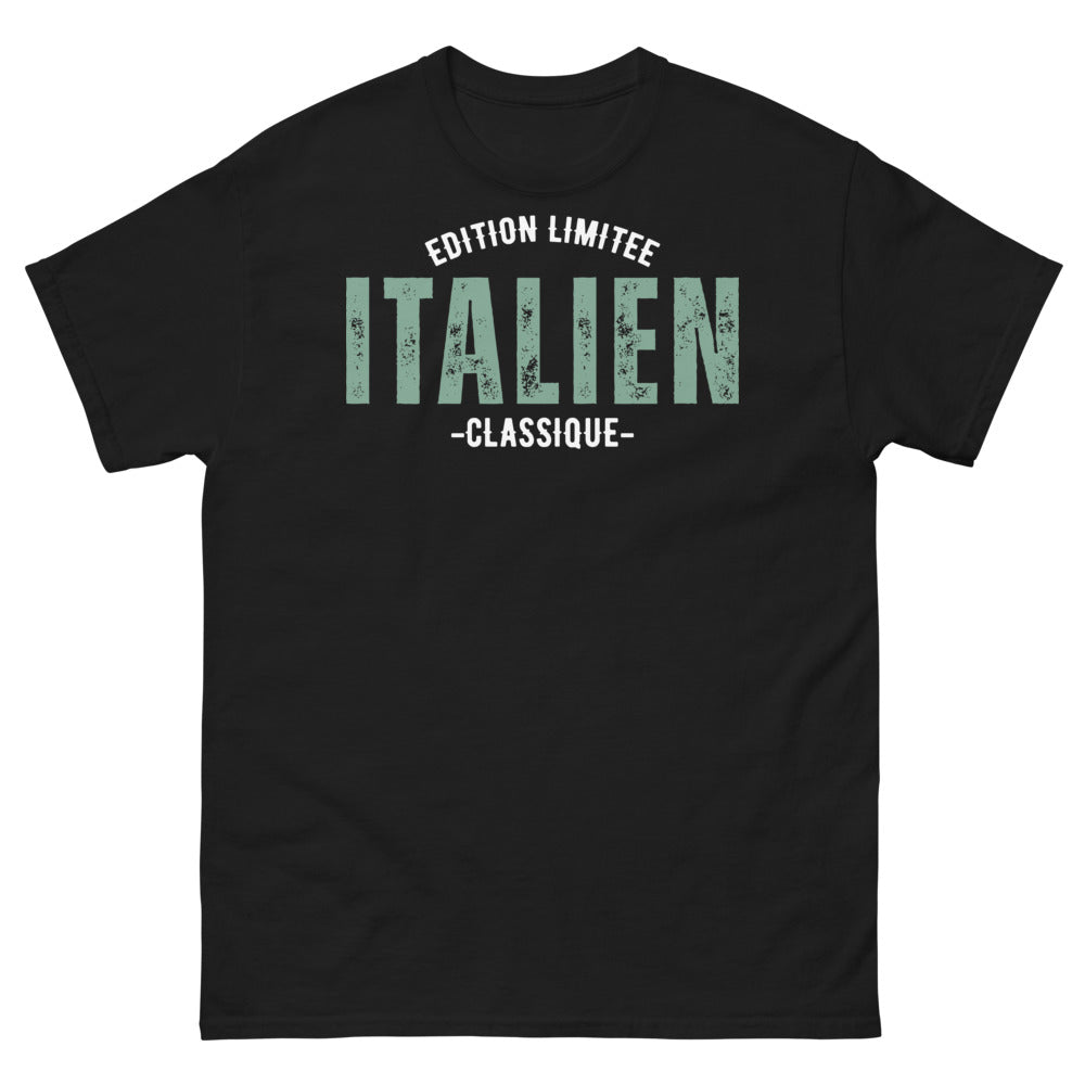 T-shirt Italie noir - Fun et fier, clin d'œil à la dolce vita