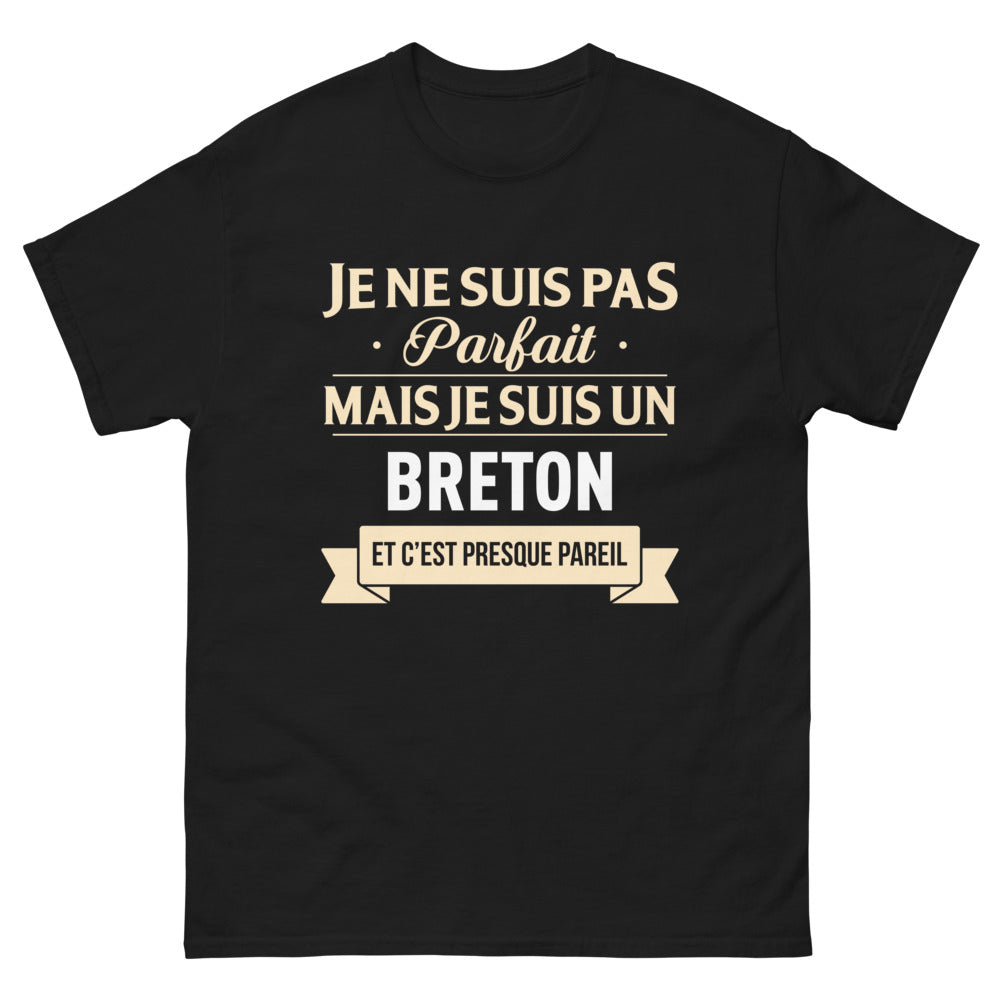 T-shirt Bretagne noir - Fierté et imperfection humoristique
