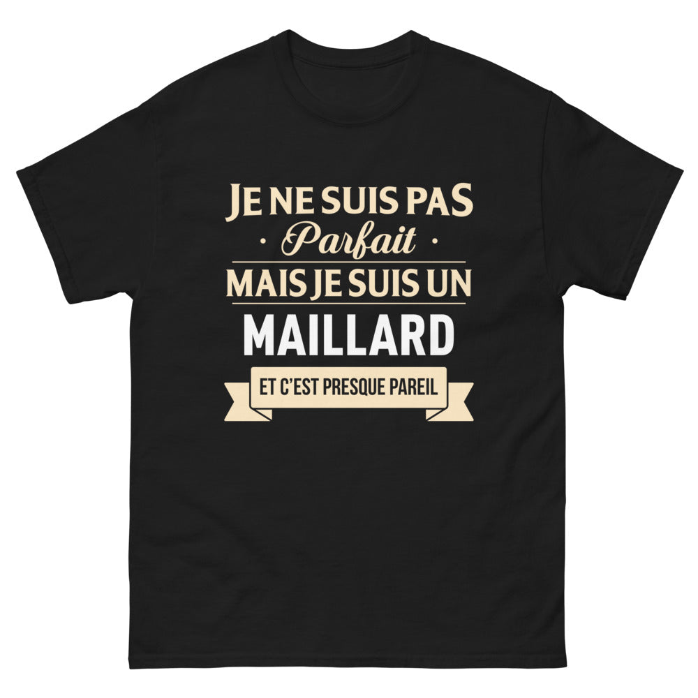 T-shirt humour Maillard noir - presque parfait!
