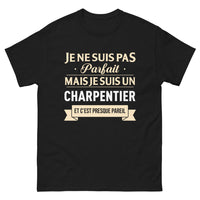 Thumbnail for T-shirt Charpentier noir - Je ne suis pas parfait, presque pareil