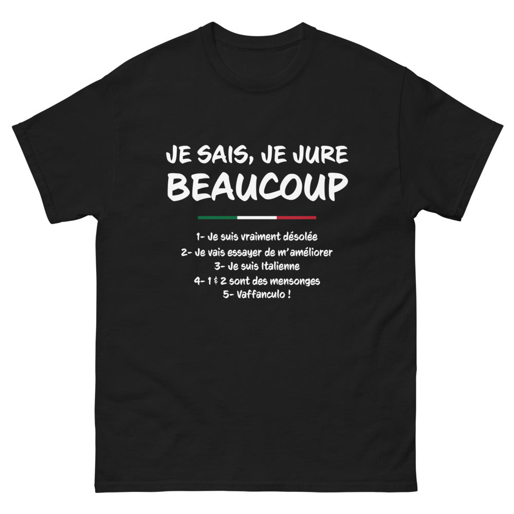 T-shirt Italie noir - Design humoristique sur les stéréotypes