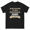 T-shirt France noir - Je ne suis pas parfait, mais je suis un Henry