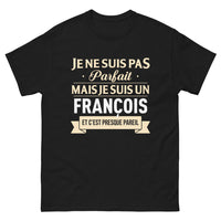 Thumbnail for T-shirt François noir - Être presque parfait avec humour