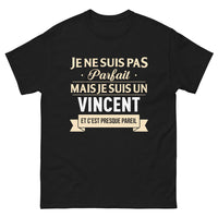 Thumbnail for T-shirt Vincent noir - Je ne suis pas parfait, mais je suis un Vincent