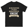 T-shirt Vincent noir - Je ne suis pas parfait, mais je suis un Vincent
