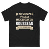 T-shirt humour Rousseau noir - Je ne suis pas parfait
