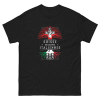 Thumbnail for T-shirt Suisse noir - Fièrement italien avec humour