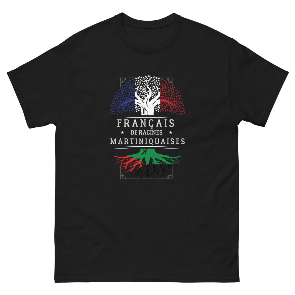 T-shirt Martinique noir - Fier de nos racines avec humour