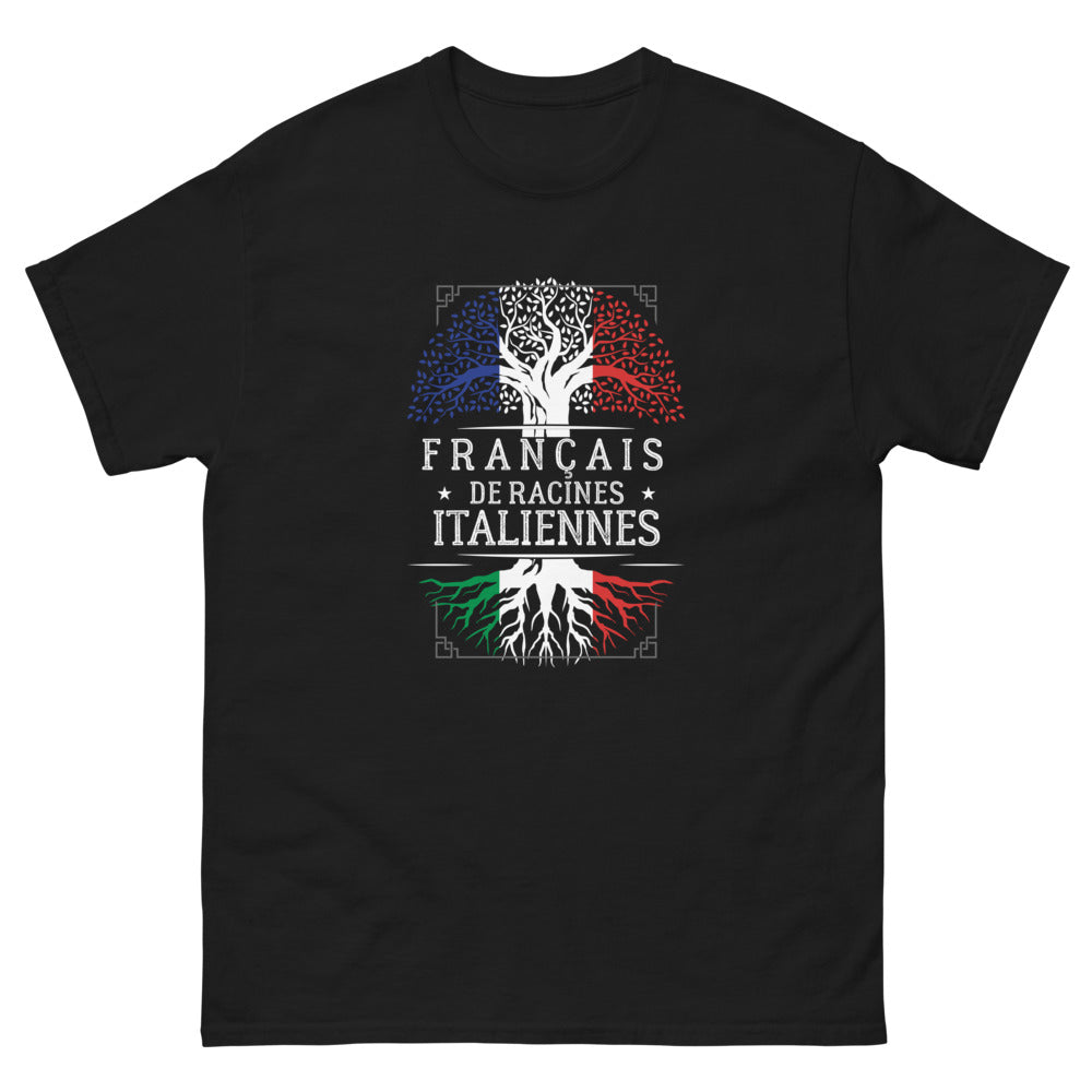 T-shirt Italie noir - Fierté et style des racines