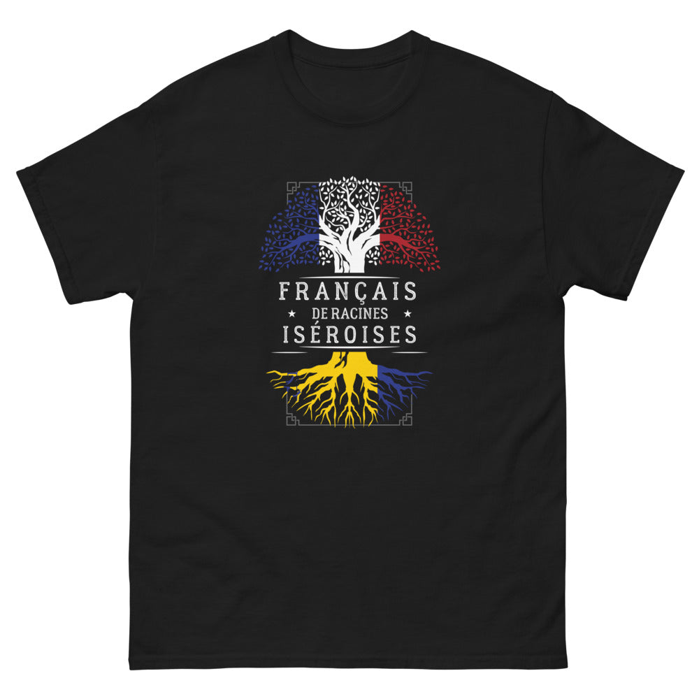 T-shirt Isère noir - Fierté des racines iséroises