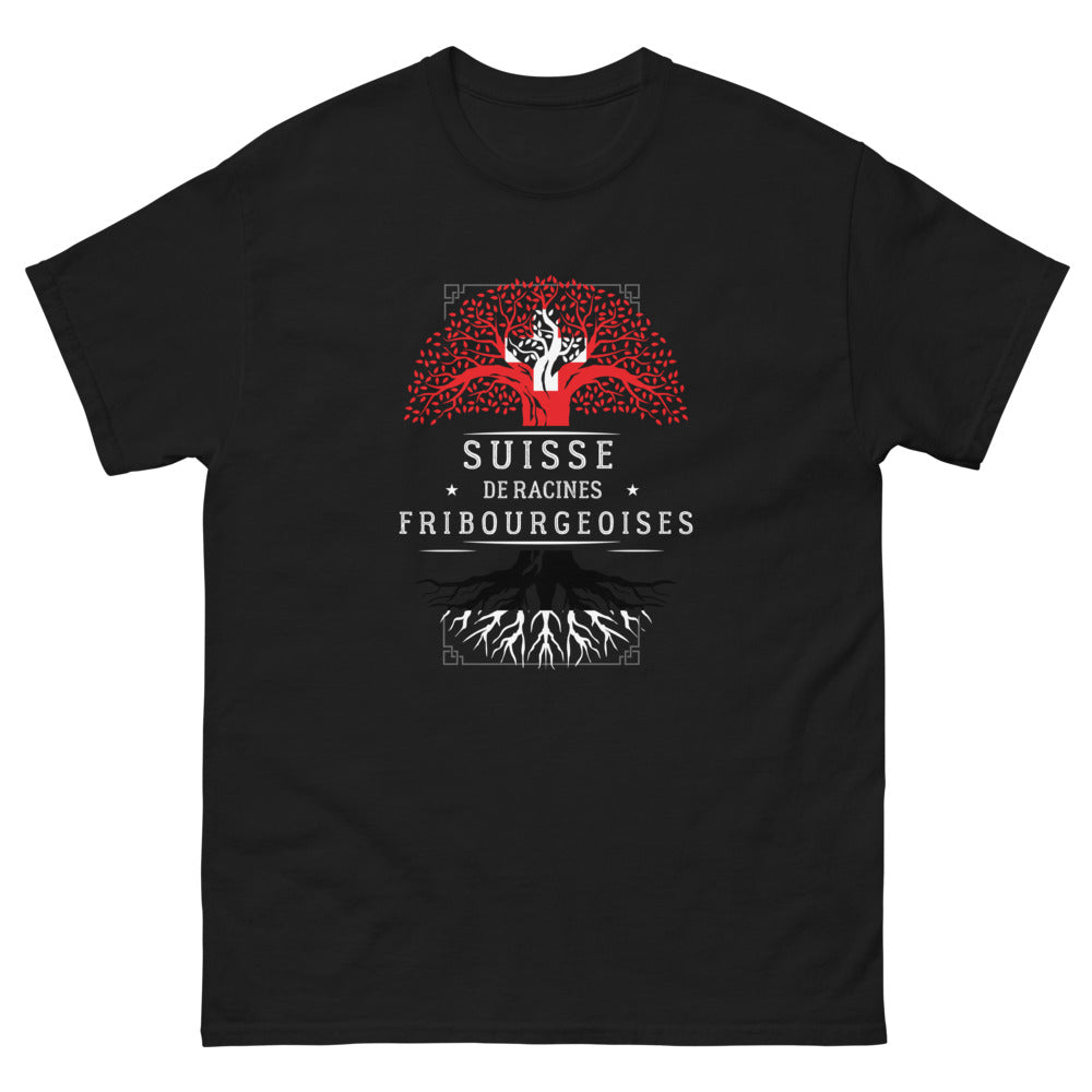 T-shirt Fribourg noir - Fier et local avec humour
