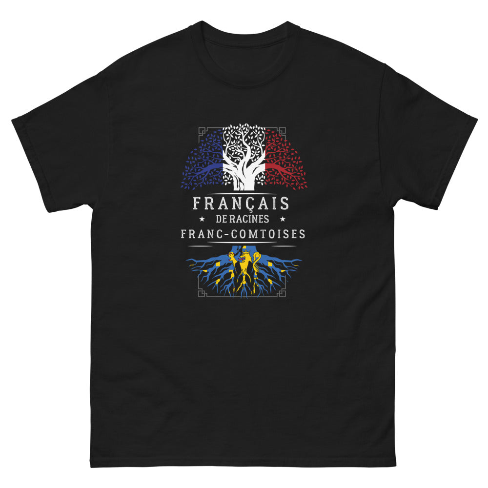T-shirt Franche-Comté noir - Fier de mes racines