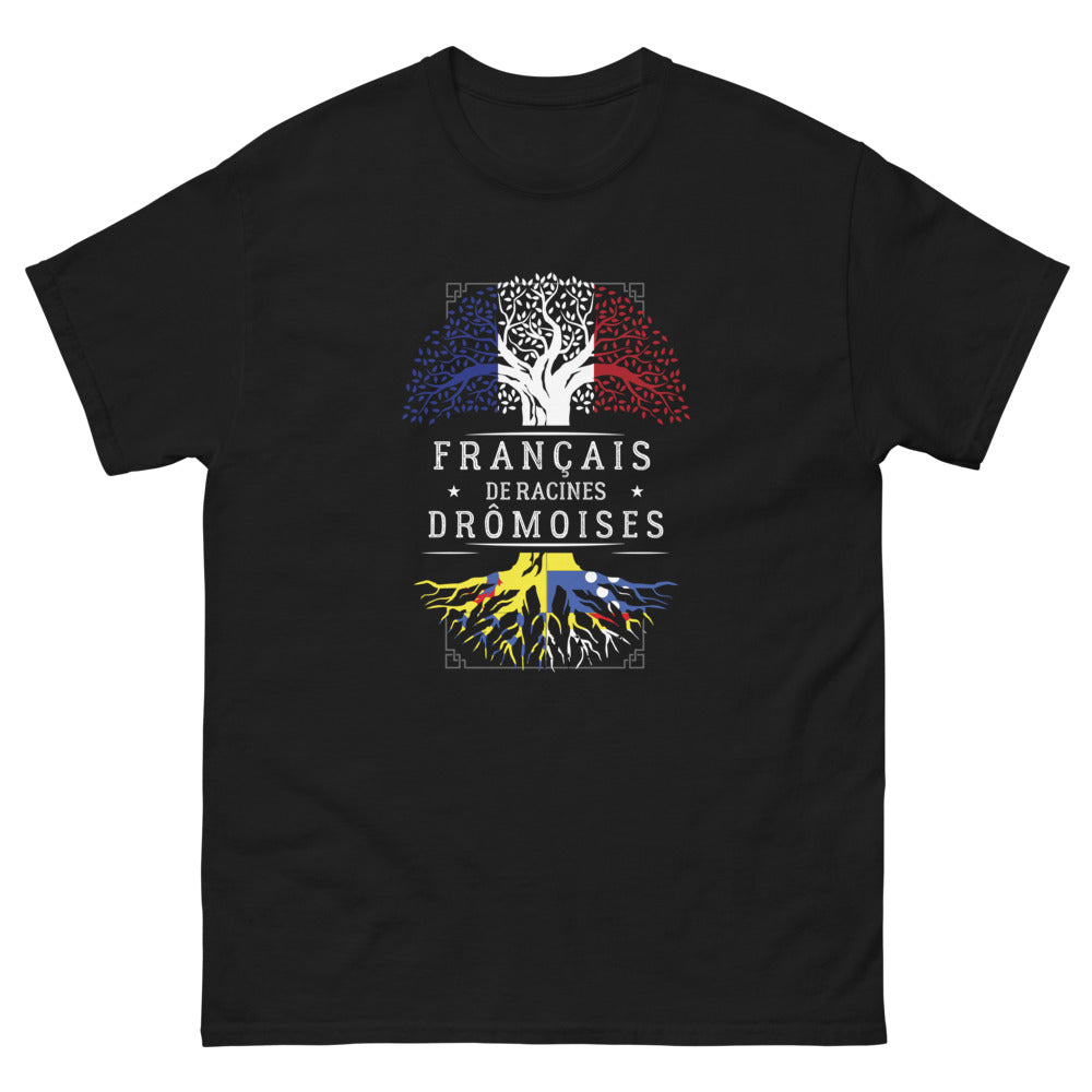 T-shirt Drôme noir - Fierté et humour drômois