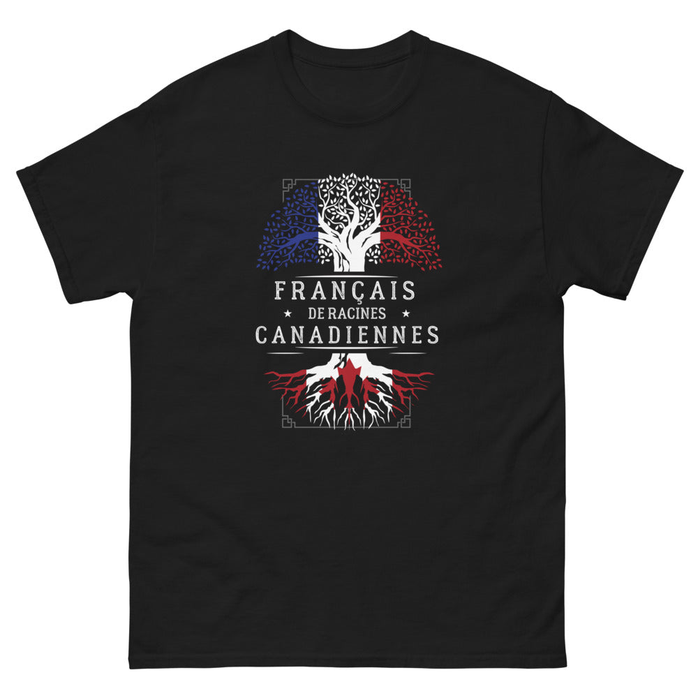T-shirt Canada noir - Français de racines canadiennes