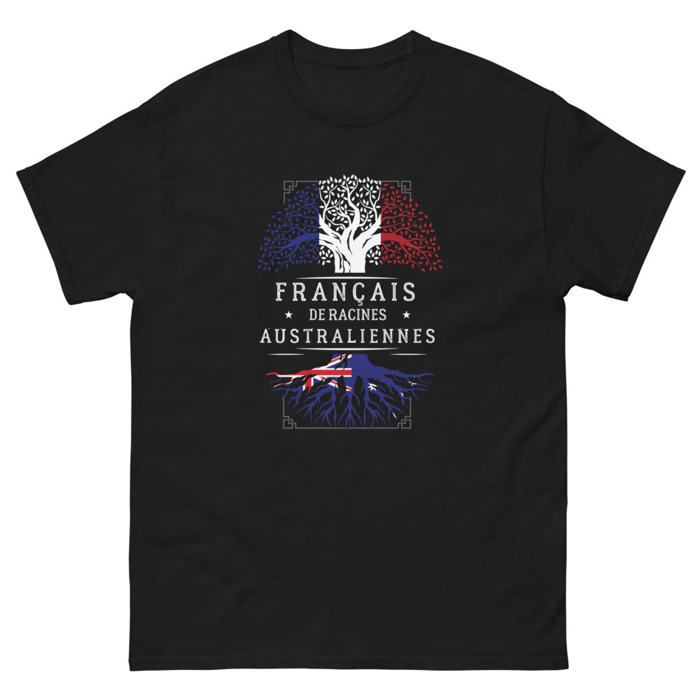 T-shirt Franco-Australien noir - Héritage et style unique