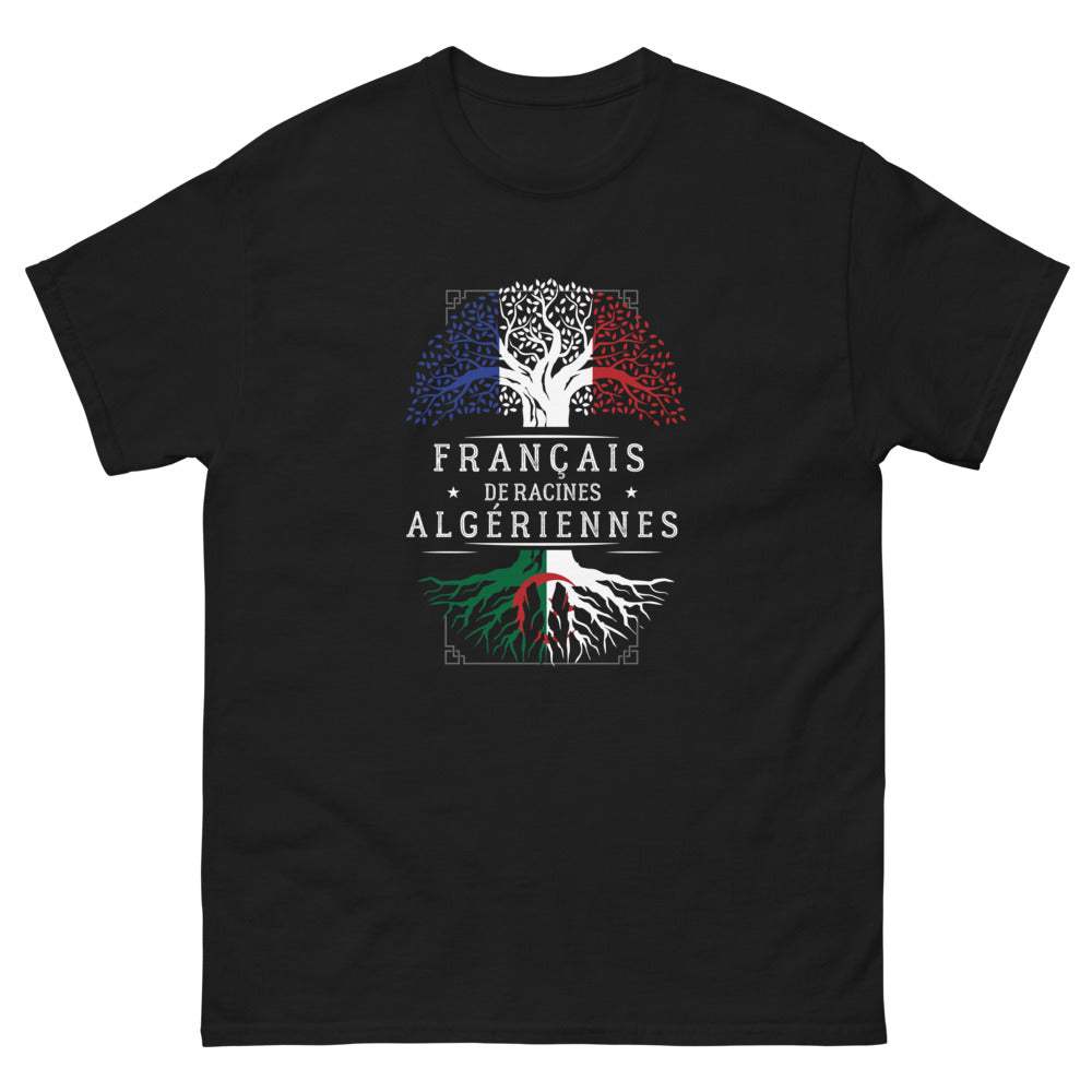 T-shirt Algérien noir - Fierté et humour des racines