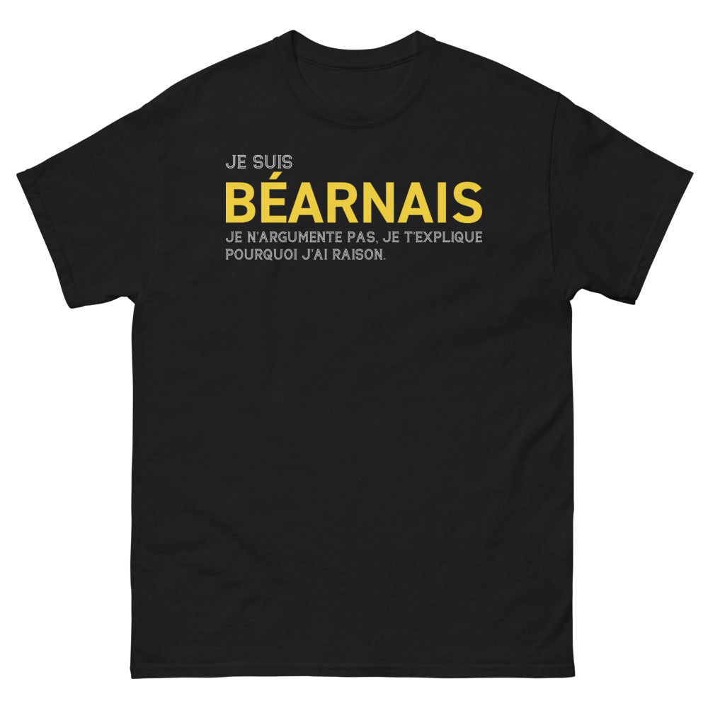T-shirt Béarnais noir - Je suis Béarnais, je n'argumente pas