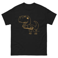 Thumbnail for T-shirt Dinosaure noir - Rockeur jurassique à la guitare