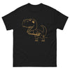 T-shirt Dinosaure noir - Rockeur jurassique à la guitare