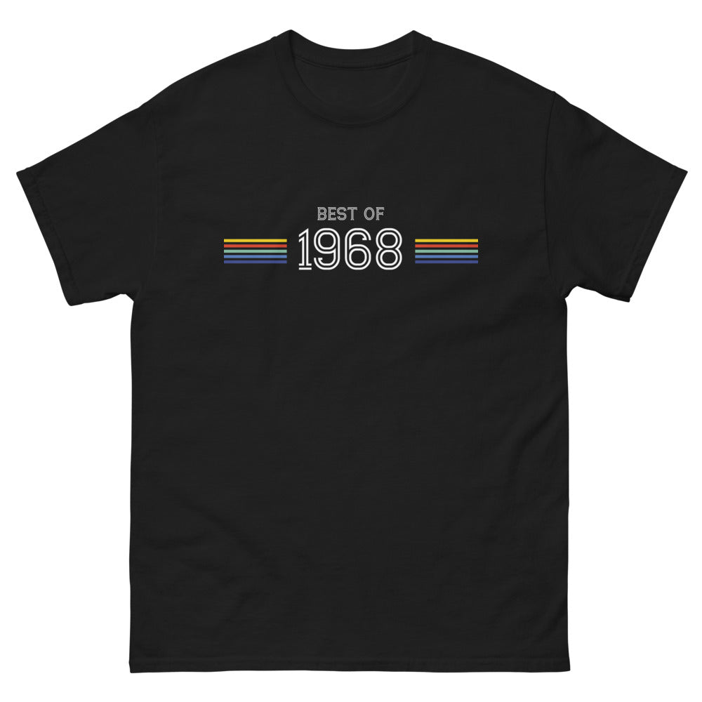 T-shirt 1968 noir - design nostalgique et intemporel