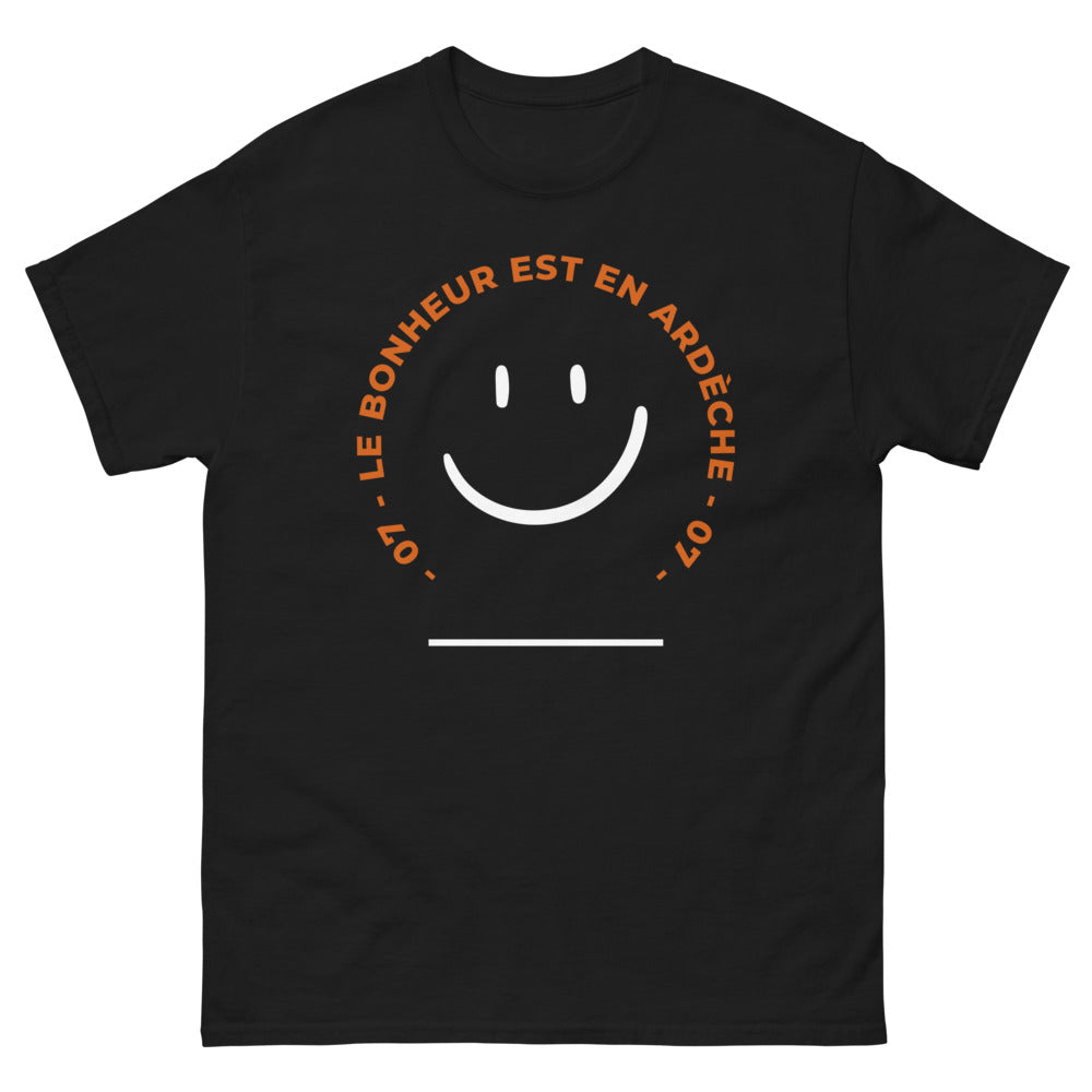 T-shirt Ardèche noir - Le Bonheur est en Ardèche