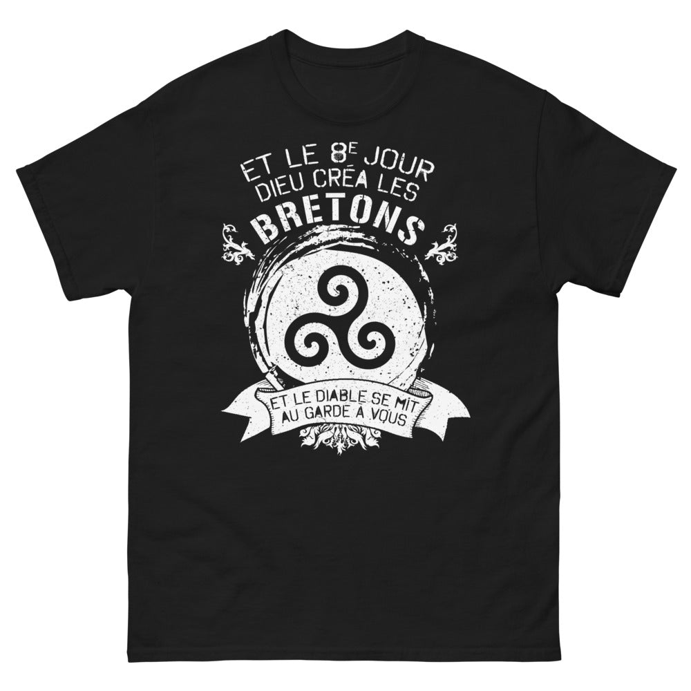 T-shirt Bretagne noir - Le 8e jour, Dieu créa les Bretons