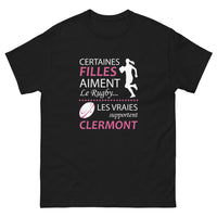 Thumbnail for T-shirt Clermont rugby noir - Certaines filles aiment le rugby